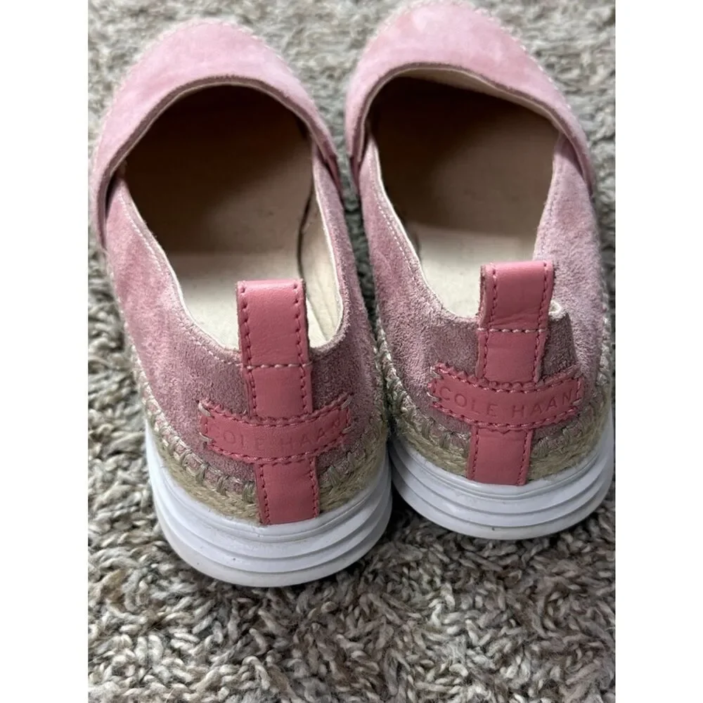 Cole Haan Pink Slip-On Suede Espadrille Flats